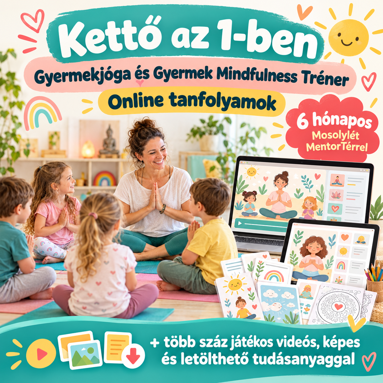 Mosolylét® Védjegyes Gyermekjóga és Gyermek Mindful Tréner leszek!