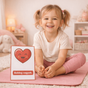 Boldog baba jóga pózban szeretem magam